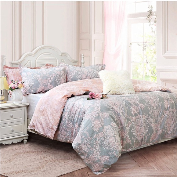 Brandream Bedding Brandream Blush Pink Damask Bedding 0 Cotton